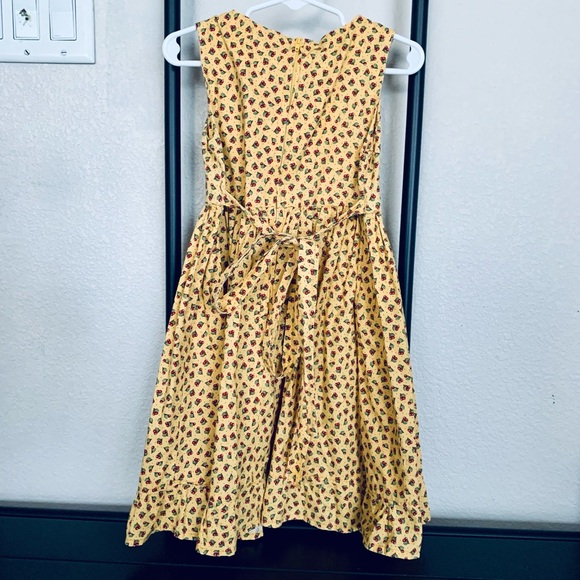 Vintage cherry yellow dress - Picture 3 of 5